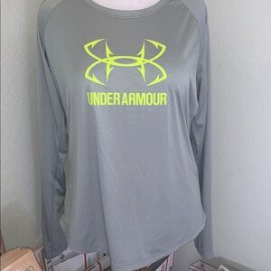2/$15 Under Armour Gray Tee with Bright Yellow Logo